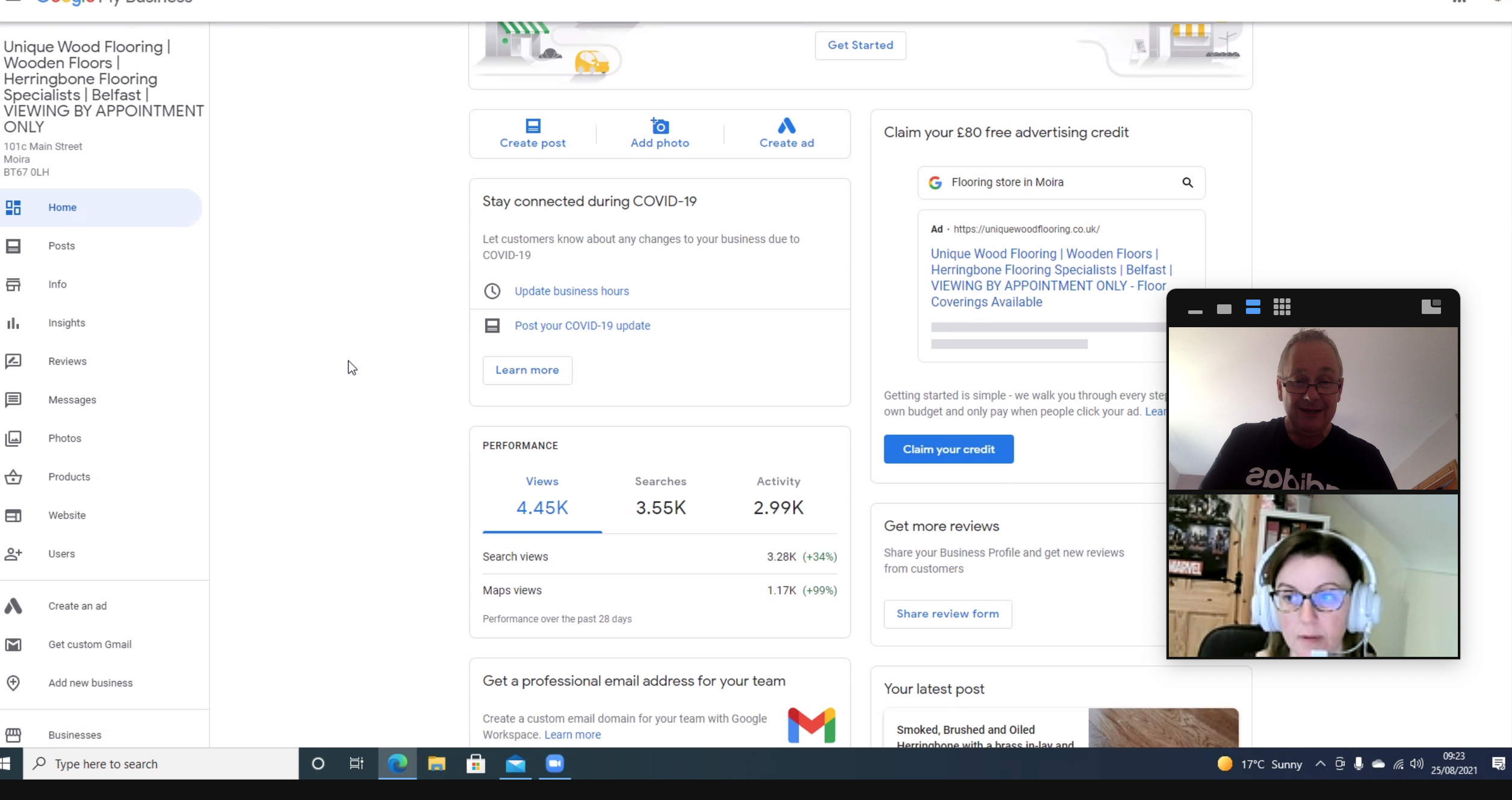 Google My Business Case Study - Unique Wood Flooring