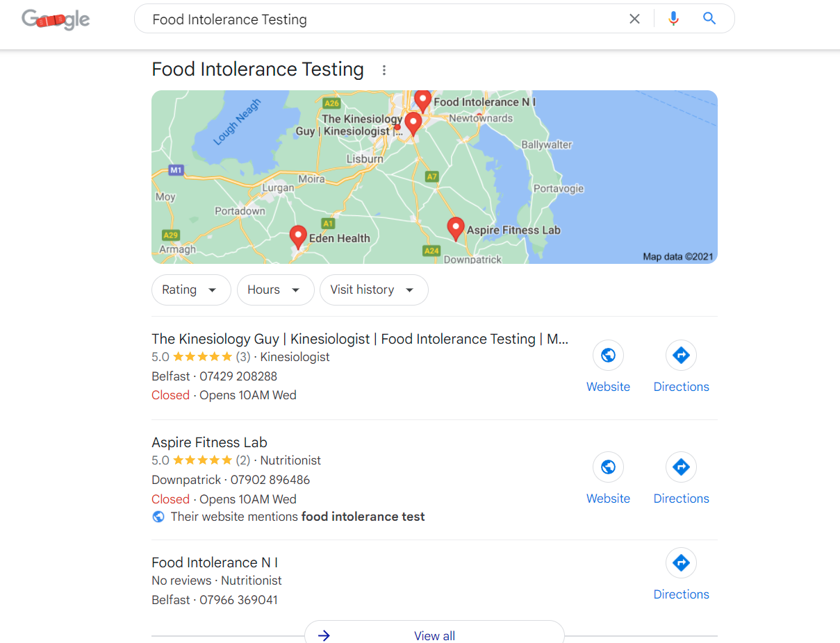 Google My Business case study - The Kinesiology Guy Belfast